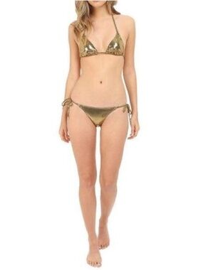 L'AGENT BY AGENT PROVOCATEUR Metallic Gold Sevilla Bikini